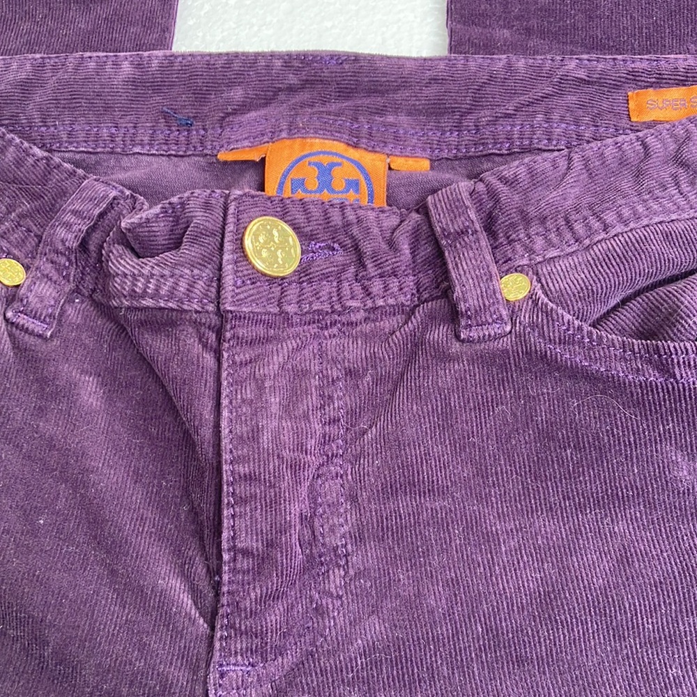 Tory Burch corduroy purple  pants size 25 Super skinny Jean style 32111218 - Picture 6 of 10
